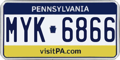 PA license plate MYK6866