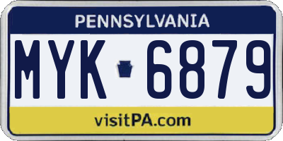 PA license plate MYK6879