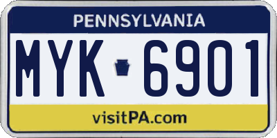 PA license plate MYK6901