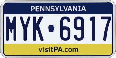 PA license plate MYK6917
