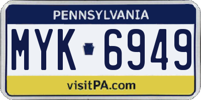 PA license plate MYK6949