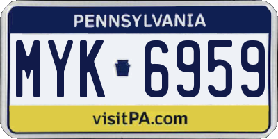 PA license plate MYK6959