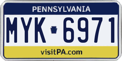 PA license plate MYK6971