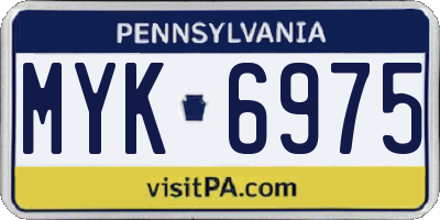 PA license plate MYK6975