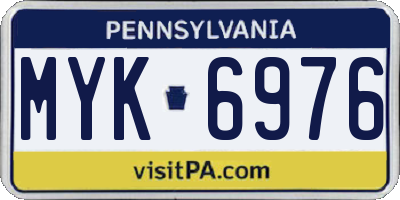 PA license plate MYK6976