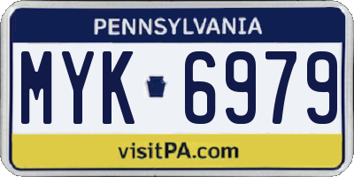 PA license plate MYK6979