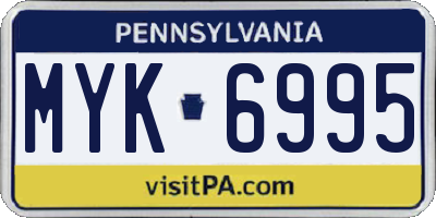 PA license plate MYK6995