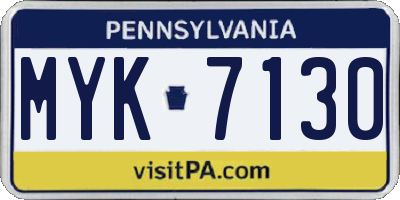 PA license plate MYK7130