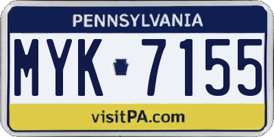 PA license plate MYK7155