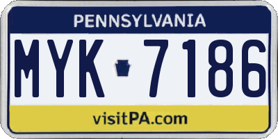 PA license plate MYK7186