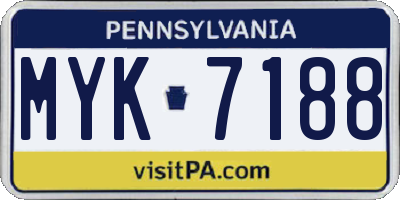 PA license plate MYK7188