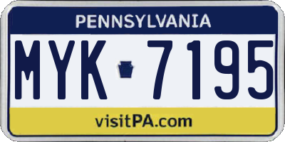 PA license plate MYK7195