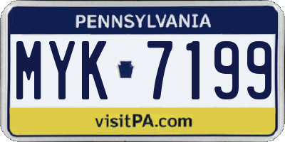 PA license plate MYK7199