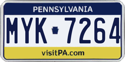 PA license plate MYK7264