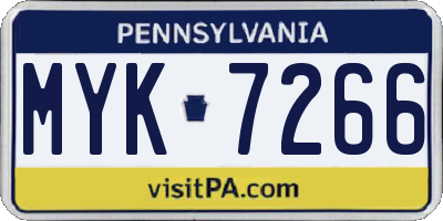 PA license plate MYK7266