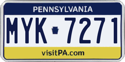 PA license plate MYK7271