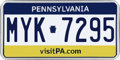 PA license plate MYK7295