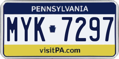 PA license plate MYK7297
