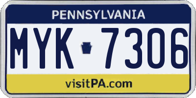PA license plate MYK7306