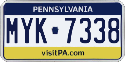 PA license plate MYK7338