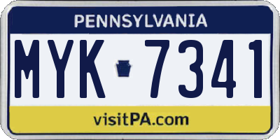 PA license plate MYK7341