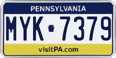 PA license plate MYK7379