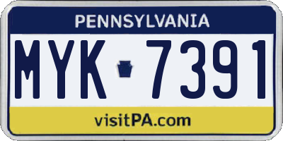PA license plate MYK7391