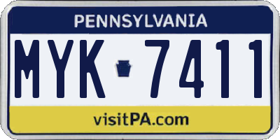 PA license plate MYK7411