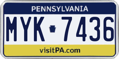 PA license plate MYK7436