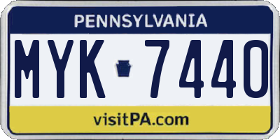 PA license plate MYK7440