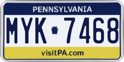 PA license plate MYK7468