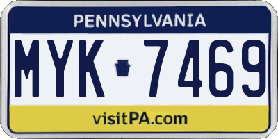 PA license plate MYK7469