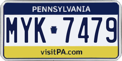 PA license plate MYK7479