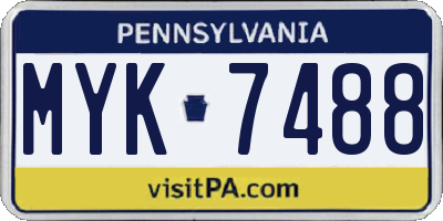 PA license plate MYK7488