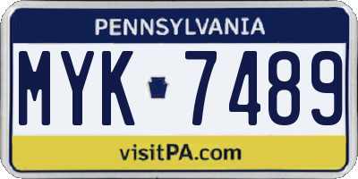 PA license plate MYK7489