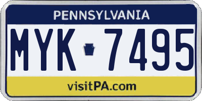 PA license plate MYK7495