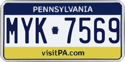 PA license plate MYK7569