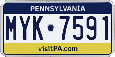 PA license plate MYK7591