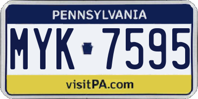 PA license plate MYK7595