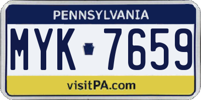 PA license plate MYK7659