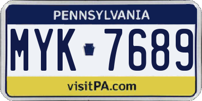 PA license plate MYK7689