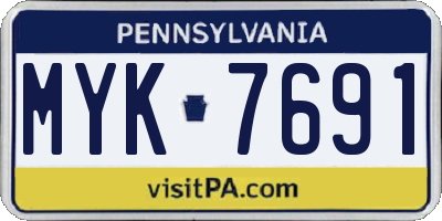 PA license plate MYK7691