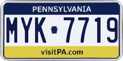 PA license plate MYK7719