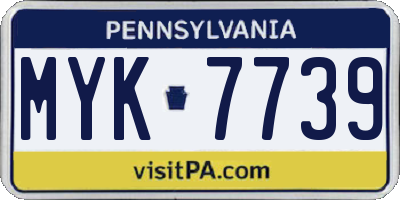 PA license plate MYK7739