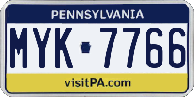 PA license plate MYK7766