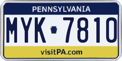 PA license plate MYK7810