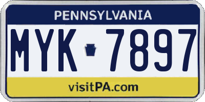 PA license plate MYK7897