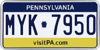 PA license plate MYK7950