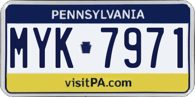 PA license plate MYK7971
