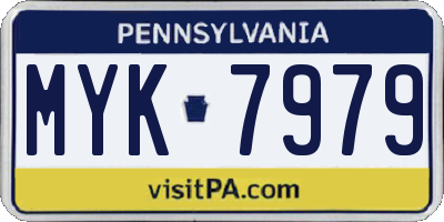 PA license plate MYK7979